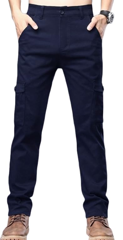 Image of Men's Cotton Cargo Pants Multi-Pocket,Comfortable Work Pants, Durable Trousers & Everyday Wear-CP-036