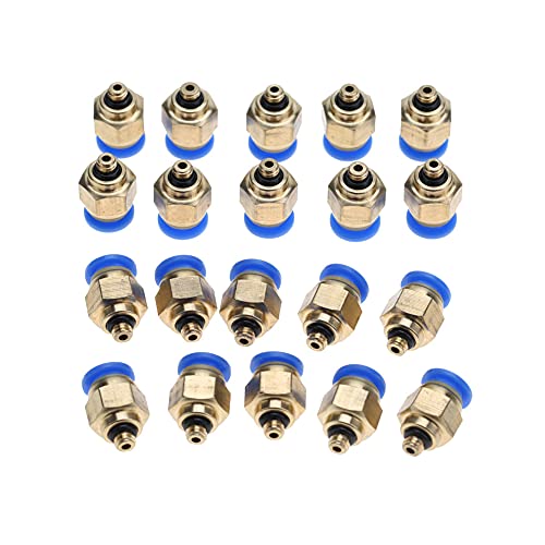 Conexiones Rápidas Neumáticas, Tubería De Aire De 6 Mm Conexiones Rápidas Neumáticas Rosca Macho Conector De Empuje Recto Para La Industria De Automatización, Reparación De Automóviles(PC6-M5 20pcs)