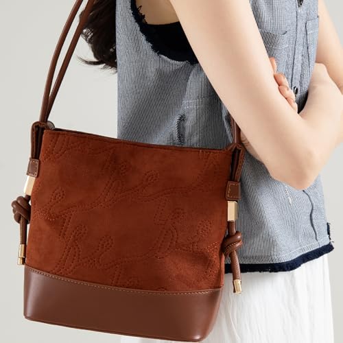 Détails en polyuréthane et daim mélangé pour ce sac cabas vintage souple - 4