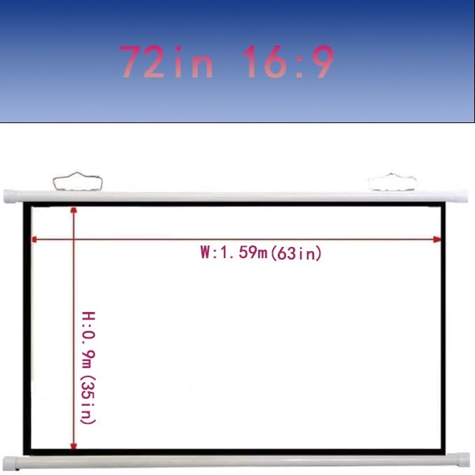 Pantalla Manual Proyector 72in 16:9 HD 4K para Cine en Casa miniatura 7