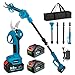 Yofidra 2-in-1 Akku Hochentaster, 30mm Elektrische Astschere Teleskopstiel mit 2 x 3000mAh Akku, 300W Bürstenloser Motor, LCD-Display, Max. Reichweite bis 4,2m, Gartenschere für Äste, Obstbaum