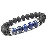 lapislazuli heilstein kaufen Naturstein Lapis Lazuli und Lava- Stein 8mm Perlen rund ~ Grade AAA Top Qualität