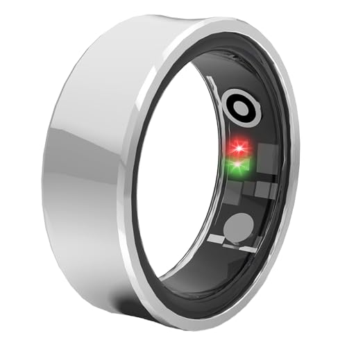 Headscents Smart Ring Health Tracker, Fitness Sleep Heart Rate Blood Oxygen Tracker Ring, Inteligente Waterproof Health Tracking Ring, Long Lasting Batteries Sleep Ring for Women&Men (Silver, #11)