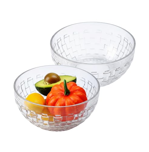 LARYVIN Woven Glass Soup Bowls Set of 2. Decoration Glass
