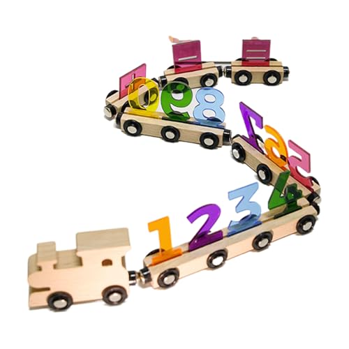 Juguetes de tren | Herramienta manual de madera para el aprendizaje de números,Juego de ferrocarril para - Regalo de niña cumpleaños Navidad Año Nuevo Maternal