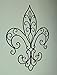 Wrought Iron Open Work Fleur de Lis Wall Hanging