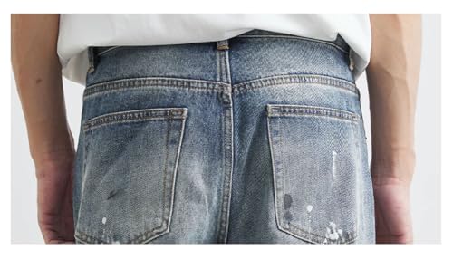Men’S Washed Jeans Loose Fit Straight Leg Trousers Retro Casual Pants with Denim Look4