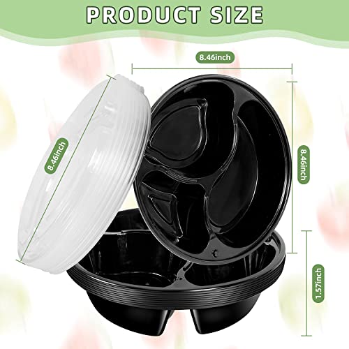 Dodheg 34 Oz 3 Compartment Food Meal Prep Storage Container Boxes, To Go Containers, Meal Prep Container, Meal Prep Containers With Lids, Reusable Bento Box, Round 12 Pcs #TOP1