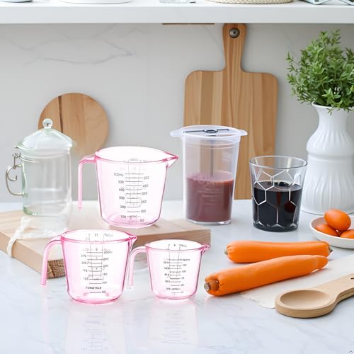 Vasos medidores plásticos rosados 3 pack 600 ml miniatura 7