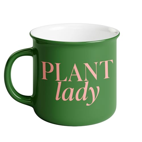Sweet Water Decor Plant Lady Coffee Mug - 11oz Ceramic Campfire Style Coffee Cup - Dishwasher and Microwave Safe - Gifts For A Gardener or Plant Lover