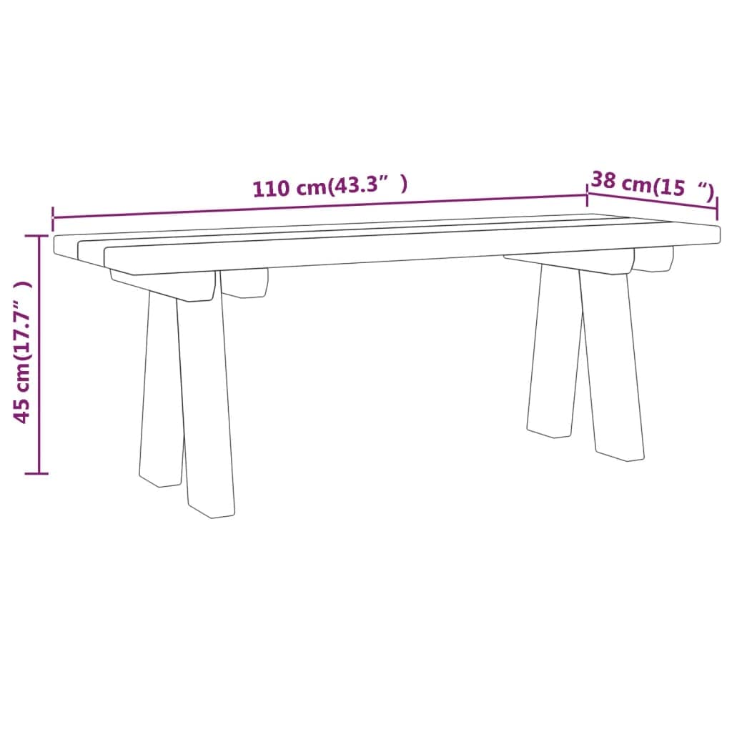 Fengshui Ławka ogrodowa 110 cm lite drewno sosnowe impregnowane