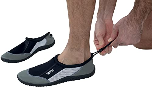 SEAC Reef, Badeschuhe für Erwachsene und Kinder, schnelltrocknend für das Schwimmbad und den Strand, grau, 41