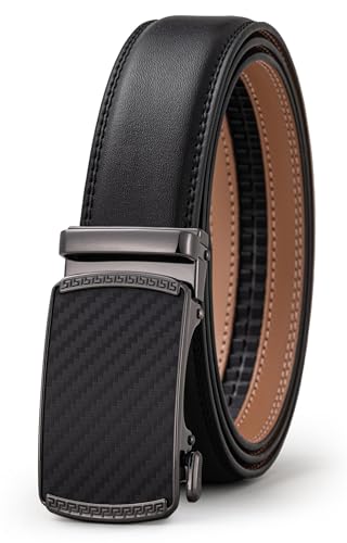 Image of Men's Belt, Ratchet Dress Casual Belt with Adjustable Automatic Buckle Trim to Fit