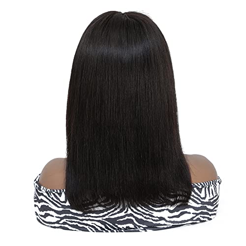 X-Tress 13x4 Lace Front Human Hair Wig 12 inch Bob Wig Free Part Short Straight Human Hair 180% Density for Africa Women HD Transparent Lace Natural Hairline Shoulder Length Wig(12 inch) - Image 4