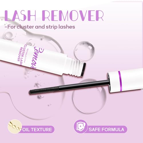 Image of GAQQI Lash Bond and Seal + Remover 3 in 1 Set, 10ml Lash Cluster Glue Waterproof for Eyelash Clusters, 5ml Eyelash Remover Gentle Formula, Strong Hold for 72H+
