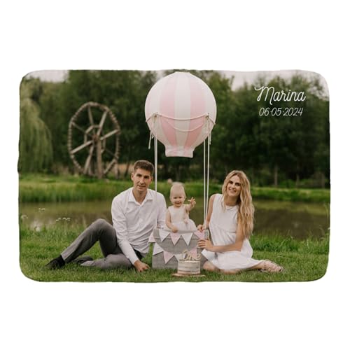 Wanapix | Manta Borreguillo Bebé Personalizada con Foto y Texto | Material Muy Calentito | Doble Capa 490 gr/m2 | 45x70 cm - 100% Personalizada