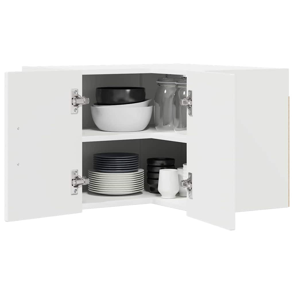 vidaXL Wall Corner Cabinet LUCCA White 57 x 57 x 40 cm Engineered Wood