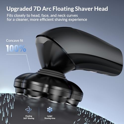 Head Shavers for Bald Men - 7D Arc Magnetic Detachable Electric Razor, Waterproof Wet Dry 5-in-1 Electric Shaving & Grooming Kit, LED Display Rechargeable Head & Body Hair Shaver, Black - Image 3