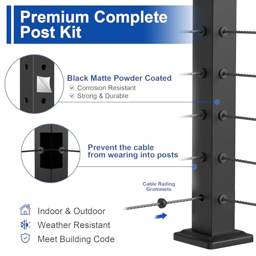 Poteau d'angle pour garde-corps de terrasse BLIKA avec support supérieur réglable