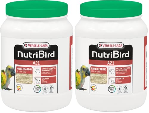 VERSELE-LAGA - NutriBird A21 - Alimento para crías de pájaros criadas a Mano - Amazonas, cacatúas, cotorras - Rico en proteínas - 800g (Paquete de 2)