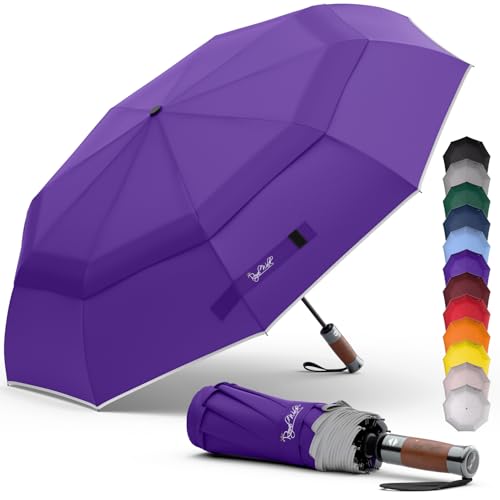 Royal Walk Parapluie Pliant Ouverture et Fermeture Automatique Pour Hommes et Femmes Parapluie Réfléchissant Résistant au Vent Compact et Solide Poignée en...