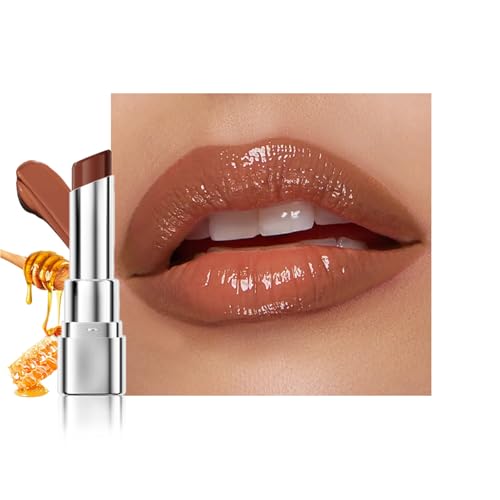 Nude Brown Honey Tinted Lip Stain Lip Balm Lip Gloss Lipstick, Sheer Hydrating Lip Stains Tint, Moisturizing Lip Color for All Skin Tones, Nourishing Lip Balm with a Hint of Natural Black Cherry Tint