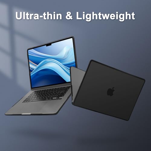 Image of MOSISO Compatible with MacBook Air 15 inch Case M5 2026 M4 M3 M2 2025-2023 | A3448 A3241 A3114 A2941, Soft TPU Frame Bumper Crack-Resistant Hard Shell Case & Keyboard Cover, Black