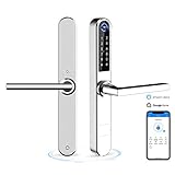 🔓 [Desbloqueo inteligente 6 en 1] Cerradura de puerta inteligente con entrada sin llave 6 en 1, desbloqueo en un solo paso. Seis métodos de desbloqueo independientes, Wifi (opcional), aplicación Bluetooth, huella digital, contraseña, tarjeta y llave mecánica. Admite hasta 200 huellas digitales, 150 códigos de acceso y 200 códigos de usuario de tarjetas de identificación.