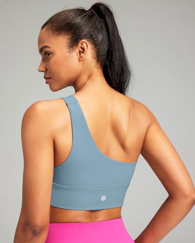 Image of Queenie Ke Womens One Shoulder Sports Bra Left Side Strap Yoga Bras Gym Training Workout Crop Tops
