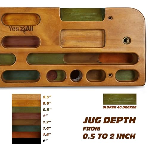 Image of Yes4All Rock Climbing Hangboard for Strengthening Fingers, Hands, and Wrists