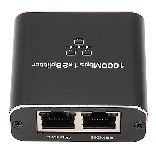 Topiky Gigabit RJ45 Network Splitter Adapter, Ethernet Cable Splitter 1 to 2, Cat5, Cat5e, Cat6, Cat7,RJ45 Network Extension Connector, Two Devices Share RJ45 Network Splitter