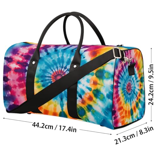 Tie-Dye Travel Duffel bag for Men Women Weekender Overnight Bag Gym Bag Carry On Luggage Bags for Yoga Workout Sports4