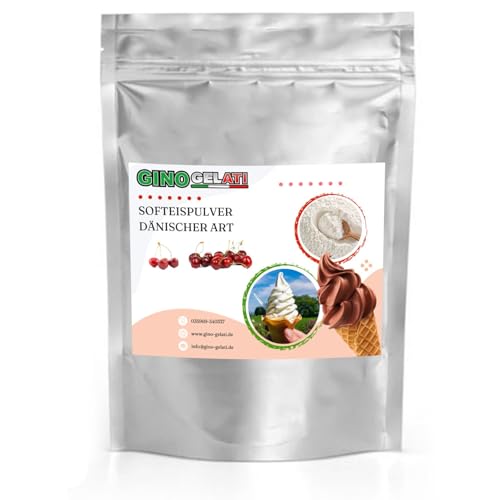 Gino Gelati Dänisches Softeis Pulver, fruchtiger Geschmack, verschiedene Geschmacksvarianten, schnell und einfach Zubereitet, Made in Germany, Eis selber machen (10 Kg, Kirsche)