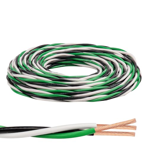 12 AWG THHN Wire 3-Conductor (Black/White/Green) Stranded Copper THHN/THWN-2 Rated 600V Nylon Jacket for Indoor/Outdoor Residential Commercial & Industrial Wiring (15 FT)