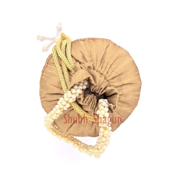 Shubh Shagun Woman's Silk Work Handbag Potli Bag - Image 5
