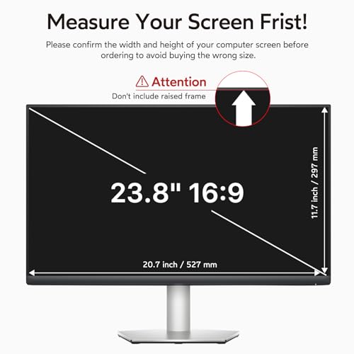 Image of bersem 23.8 Inch Monitor Computer Privacy Screen Filter for 16:9 Ratio | Removable Computer Monitor Privacy Screen Shield, Anti Glare, Blue Light Filter, Anti-Spy, Anti-Scratch, UV-Blocking