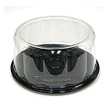 Pactiv Rose Pattern Cake Container & Lid Combo, 13' Diameter x 5.75' Height, Black Base/Clear Lid |...