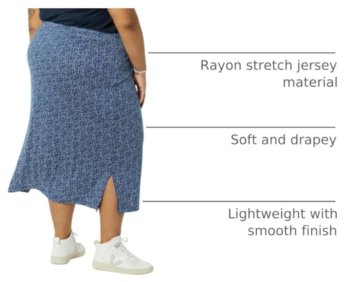 Image of Amazon Essentials Women's Pull-On Knit Midi Skirt with Elastic Waist, Stretchy (Available in Plus Size)