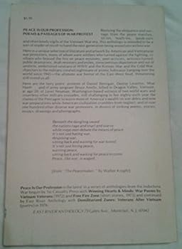 Paperback Peace is our profession: Poems and passages of war protest Book