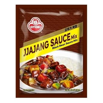 Ottogi Jjajang Black Bean Sauce Mix, Korean Style Stir Fry Seasoning, 100g