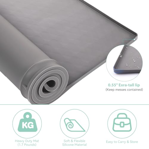2 Pack Washer and Dryer Covers for the Top, 23.6'' x 19.7'' Silicone Rubber Mat for Laudry Machine & Dryer,Non-slip Heavy Duty Waterproof Washable Top Protector Mat Pad for Laundry & Kitchen by Garolue - Used condition - Image 3