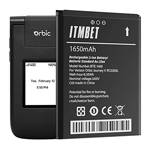 BTE-1400 Battery,[1650mAh] Ultra High Capacity Replacement Battery for Verizon Orbic Journey V RC2200L BTE-1400