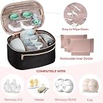 Fasrom Wearable Breast Pump Bag, Portable Carrying Case, Black | Compatible with Elvie Pumps and Medela Pump in Style, with Waterproof Mat, for Working Moms Travel (Patent Design)