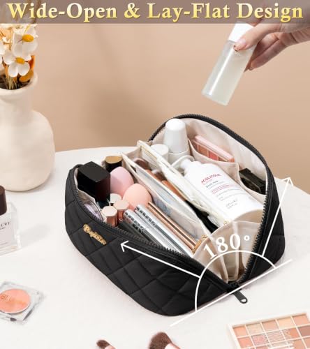 Image of Travel Makeup Bag, Large Capacity Puffy Toiletry & Cosmetic Bag for Women