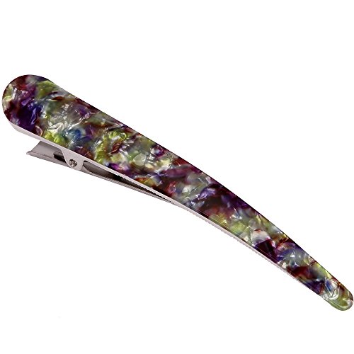 LONEEDY Large Duck Teeth Bows Hair Clips Hair Grip Hair Beak Barrettes for Thick, Fashion Hairpins Chic Styling Claw for Women and Girls (Purple)