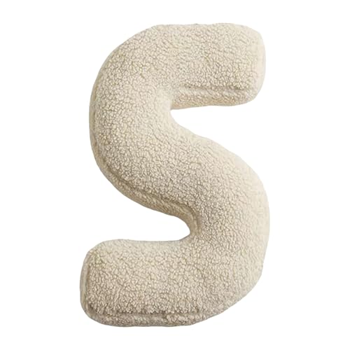 Cojín de peluche con letras – Cojín de letras que abrazan el inglés, cómodo cojín decorativo | Cojín de letras del inglés de la A a la Z para sofá, dormitorio, sala de estar D