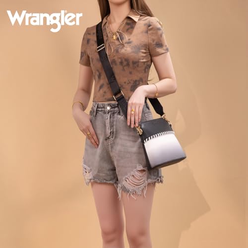 Image of Wrangler 3PCS Purses for Women Tote Bag Crossbody Handbag and Wallet Set with Guitar Strap