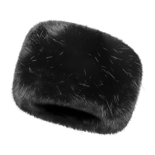 Image of Faux Fur Cossack Hat Fuzzy Trapper Trooper Hat Windproof Warm Russian Ushanka Winter Ski Hunting Cap Unisex
