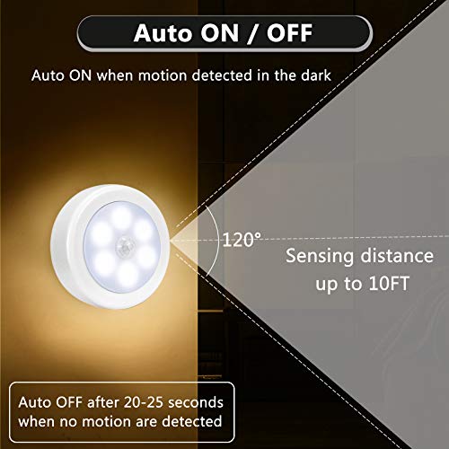 3Packs-Motion-Sensor-Light-IndoorLED-Closet-LightsNight-Light-Battery-PoweredBattery-Operated-Cabinet-LightWireless-Wall-Puck-Lamp-Stick-for-StairStepHallwayGarageEntrance-Cool-White
