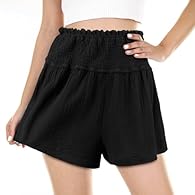 【Women's Fashion Shorts】Simple style Women shorts made of skin-friendly soft and breathable fabric 35% Polyester 65% Cotton, which is wear-resistant and durable, lightweight, breathable, skin-friendly, cozy, lightweight, slight stretch, keeping you c...